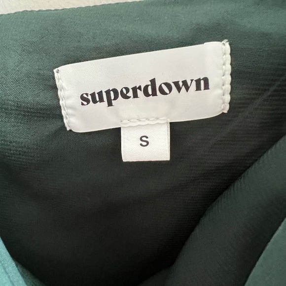 Superdown Sarah Side Tie Dress in Forest Green Small *please note condition - Picture 9 of 11